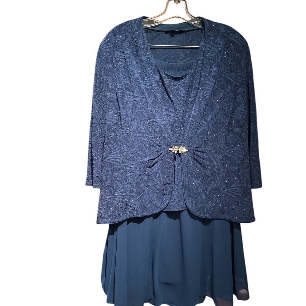 Onyx Royal blue Elegant Jacket and skirt set